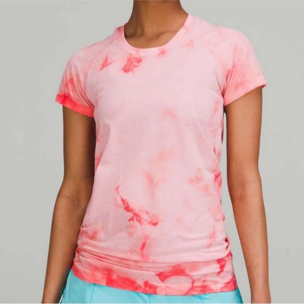 lululemon athletica Pink Tie-Dye Short Sleeve Tee